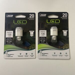 2PCS Feit Electric 12 Volt 20 Watt LED Landscape Light Bulb Wedge LVW18 Warm